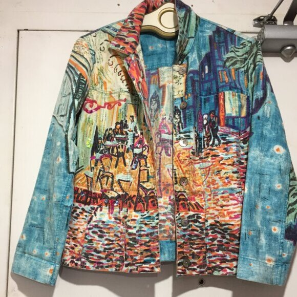 ATTITUDE PRINT JEANS JACKETS SIZE S - Picture 9 of 13